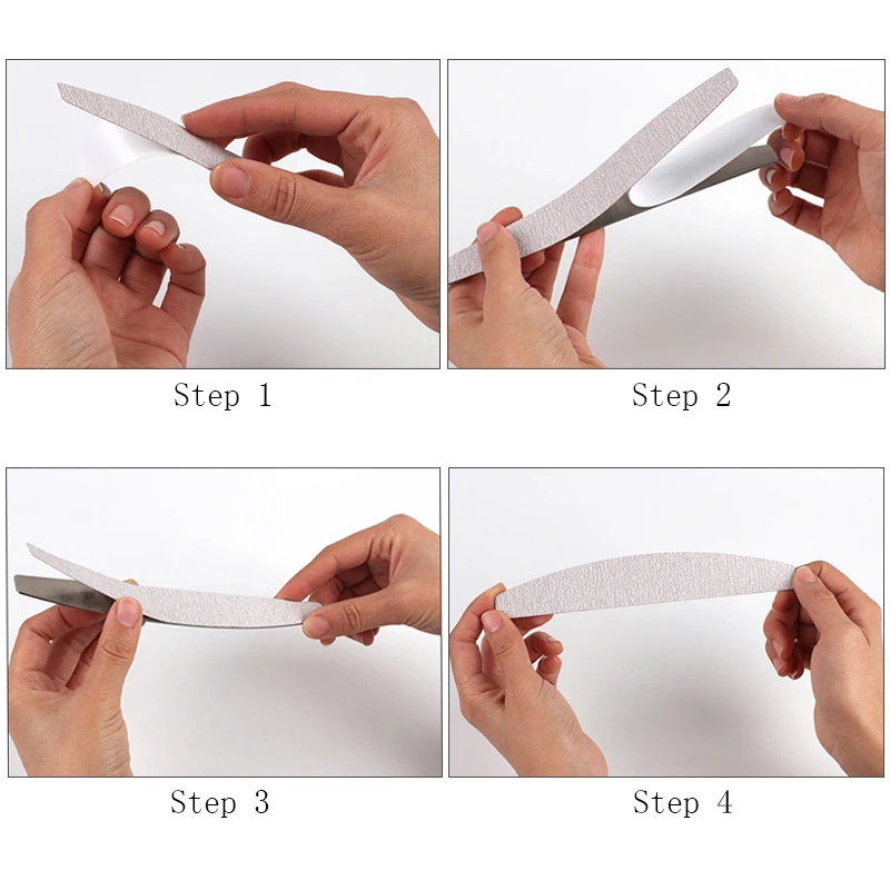 1Pc Metal Nail File Base +10Pcs Self Adhesive Replacement Sandpaper Pads 100/180/240 Grit Disposable Refill Sand Sheets Manicure