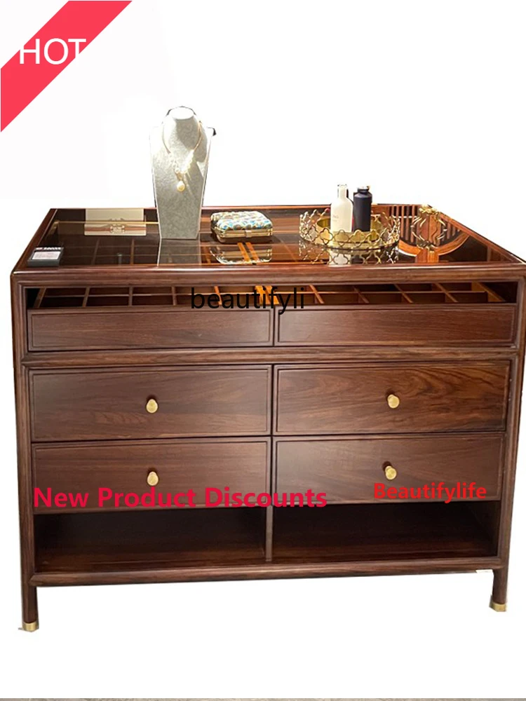 New Chinese Style Coat Room Middle Island Table Display Cabinet Household Double-Sided Storage Guide Table