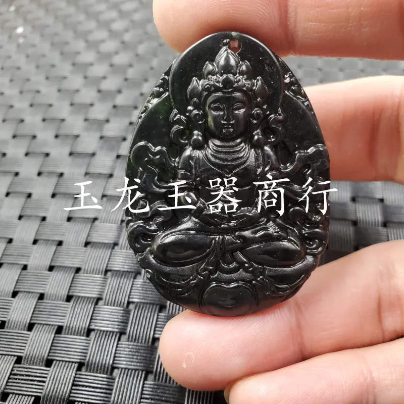 Jade Pendant Xinjiang Hetian Ink Jade Goddess Pendant Dark Green Serpentine Jade Goddess Pendant Jade Goddess Brand