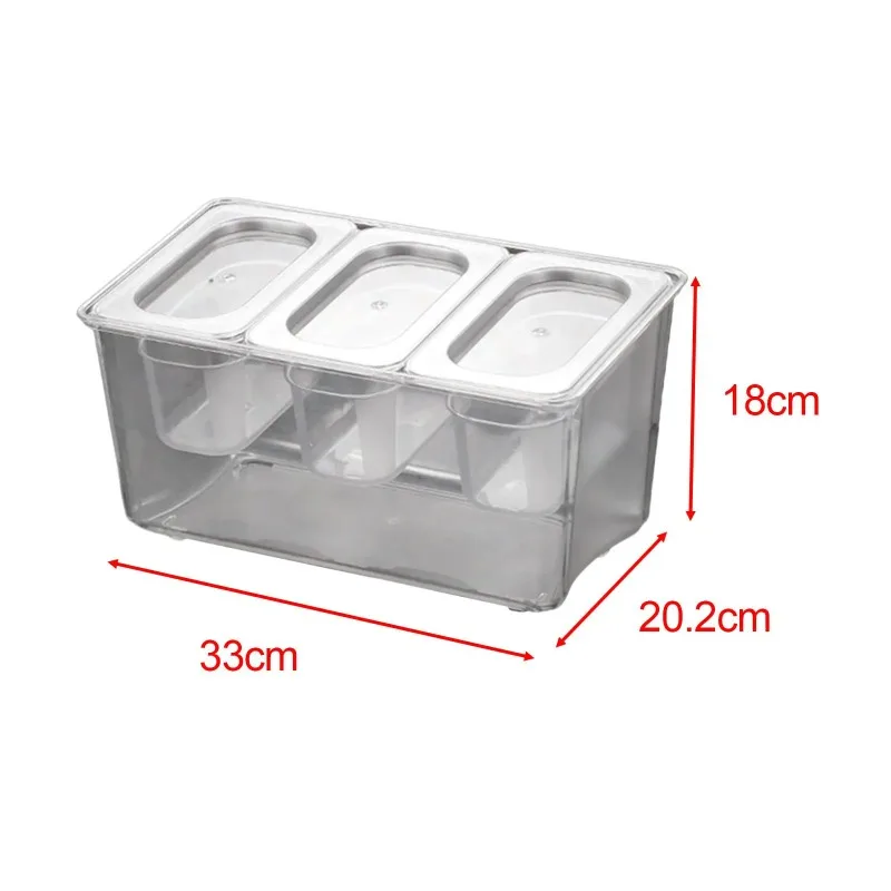 Chilled Condiment Caddy Removable Containers Seasoning Containers Commercial Jams Box for Hotel Taco Bars Camping Bar Commercial