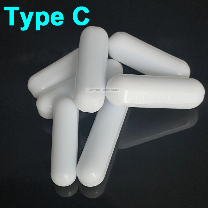 1–100 Stück PTFE-Magnetrührstäbe für das Labor, A, B, C, 3 Typen, zylindrisch, korrosionsbeständig, magnetischer Mixer, Rührstab, Laborbedarf – Detail 4