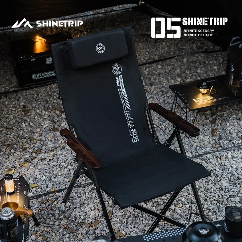 ShineTrip Outdoor Camping Folding Chair Portable Camping Adjustable Folding Chair Office Lunch Nap Fishing Picnic Chair