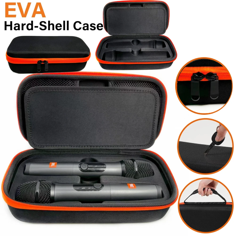 Wireless Microphone Storage Bag Carrying Case for JBL Wireless Two Microphone System Shockproof Hard Travel Case Storage Box