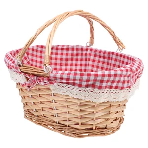 Picknick Wicker Lagerkörbe mit WOED FLOED GRANT -Aufbewahrungskörbe Dekorative Ostern Rattan Salgueiro 7 Hauptverkäufe Pascoa -Körbe - №7