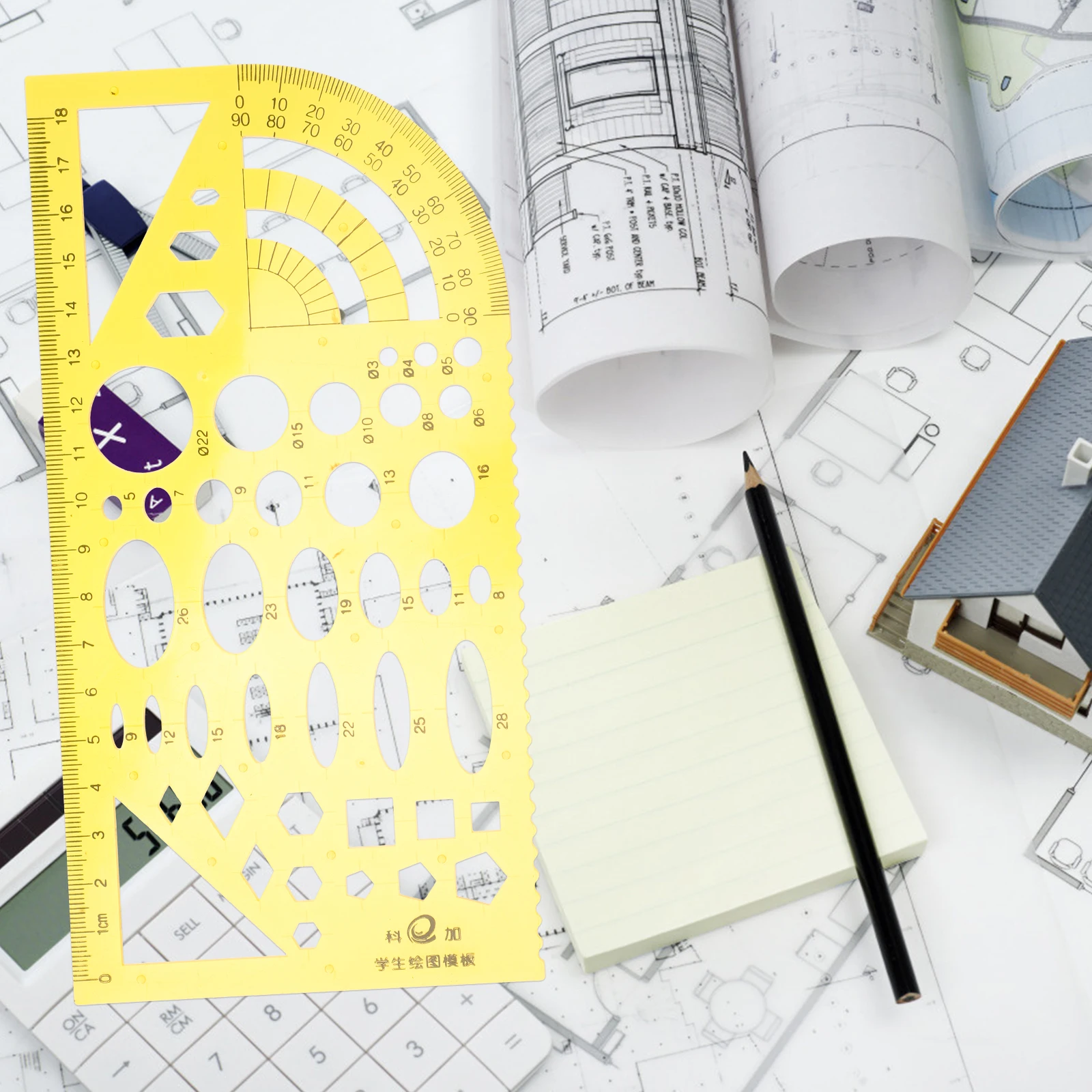 

1 Set Plastic Geometric Drawing Templates Transparent Stencils Kit For Architecture Art Design Circle Ruler Assorted