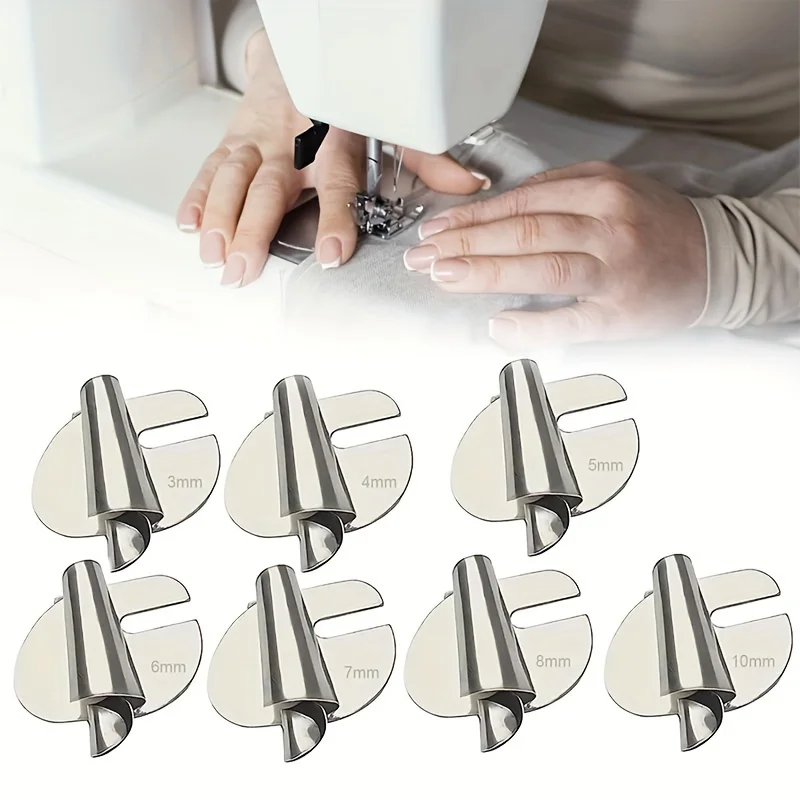 Neue Nähen Gerollt Säumer Fuß Set 3-10mm Breite Gerollt Druck Fuß Nähmaschine Hause Industrielle Gebogene Scroll säumer Fuß Werkzeug
