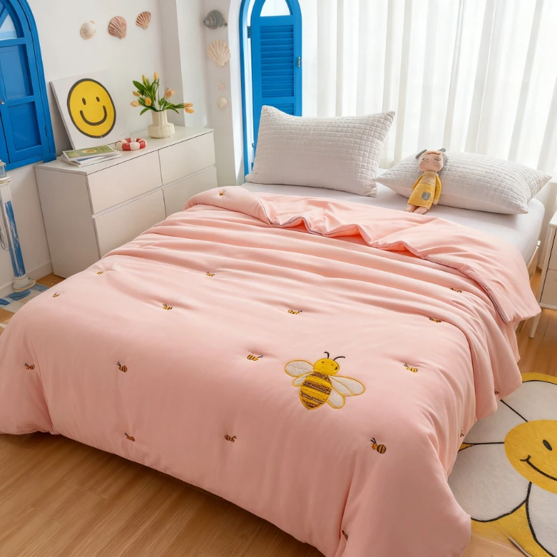 Heavy Winter Warmth Embroidery Comforter All Season Soft Hypoallergenic Duvet Insert Plush Bedding College Dorm Room  Apartment