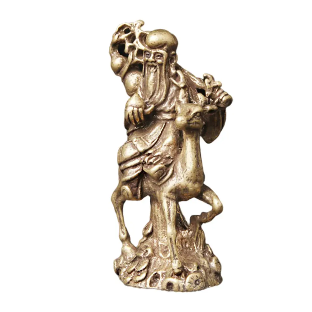 

Brass Buddha Statue Decor Longevity Craft Religious Tabletop Figurine nament Style Premium Material Exquisite Details