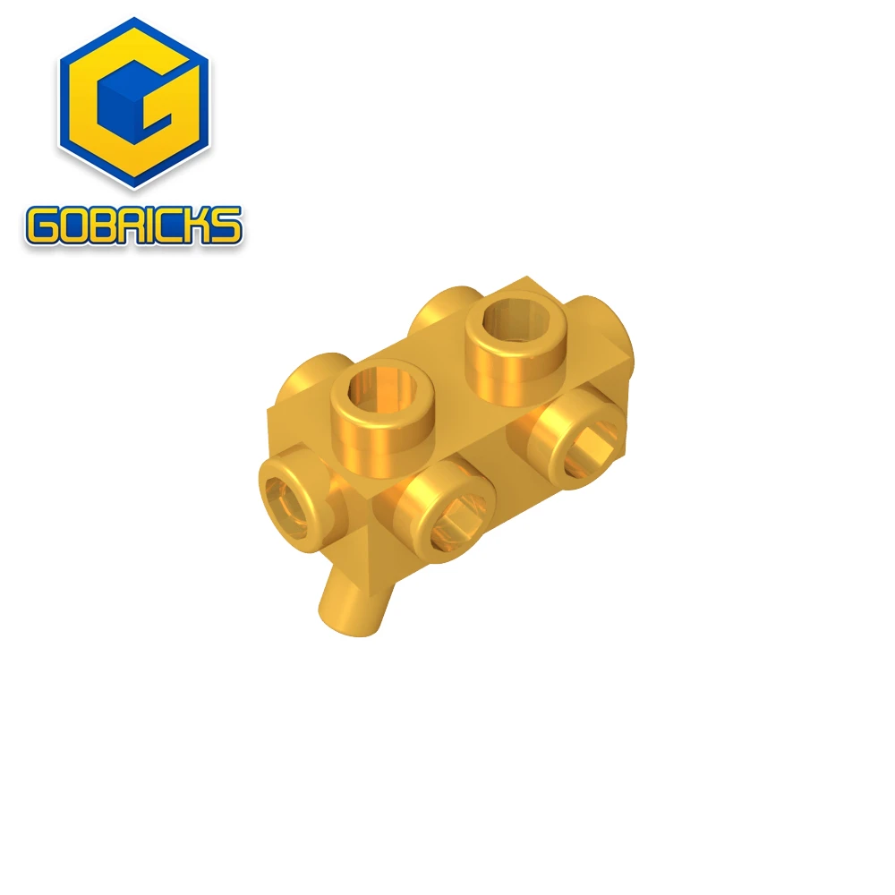

Gobricks GDS-1337 Weapon Gun / Blaster 1 x 2 x 2/3 with Studs on Sides and Handle compatible with lego 15071 Building Blocks