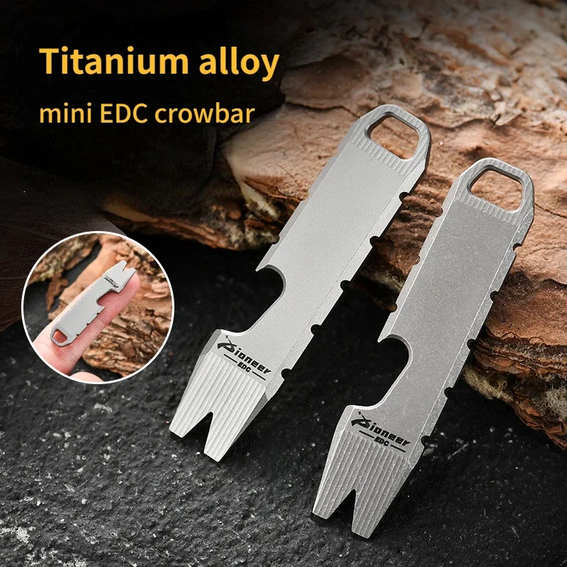 Titanium Alloy Mini Tide Play Crowbar Opener EDC Personalized Titanium Alloy Tide Play Accessory Hanging