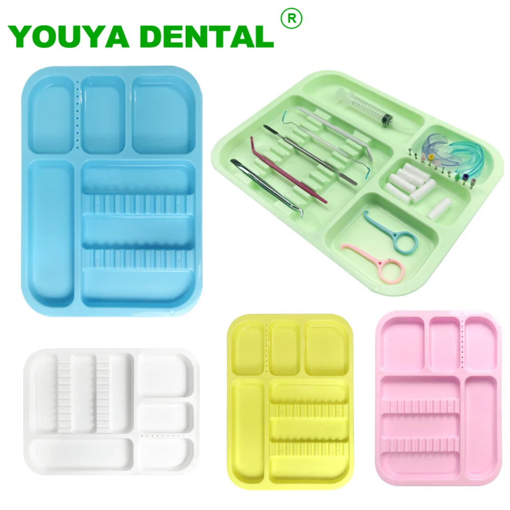 Medical Surgical Disinfection Dish Dental Mouth Mirror Tweezer Probe Plastic Instrument Tray Divided Split Dentist Placement Box