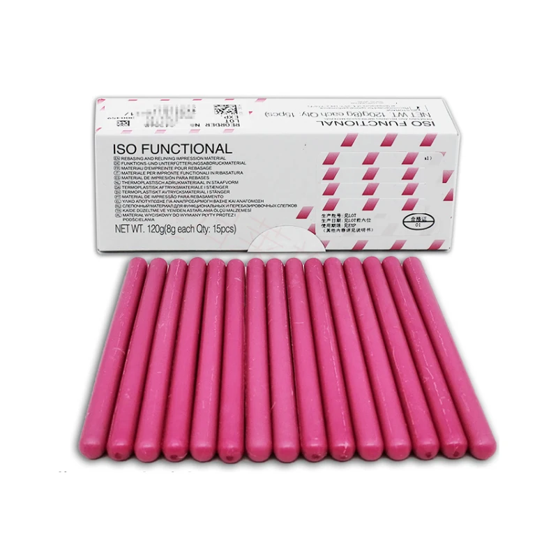 15 Pcs Dental Denture Impression Material/ ISO Functional Thermo Plastic Sticks Edge Trimming Resin Wax Tray Tooth Rubber Model