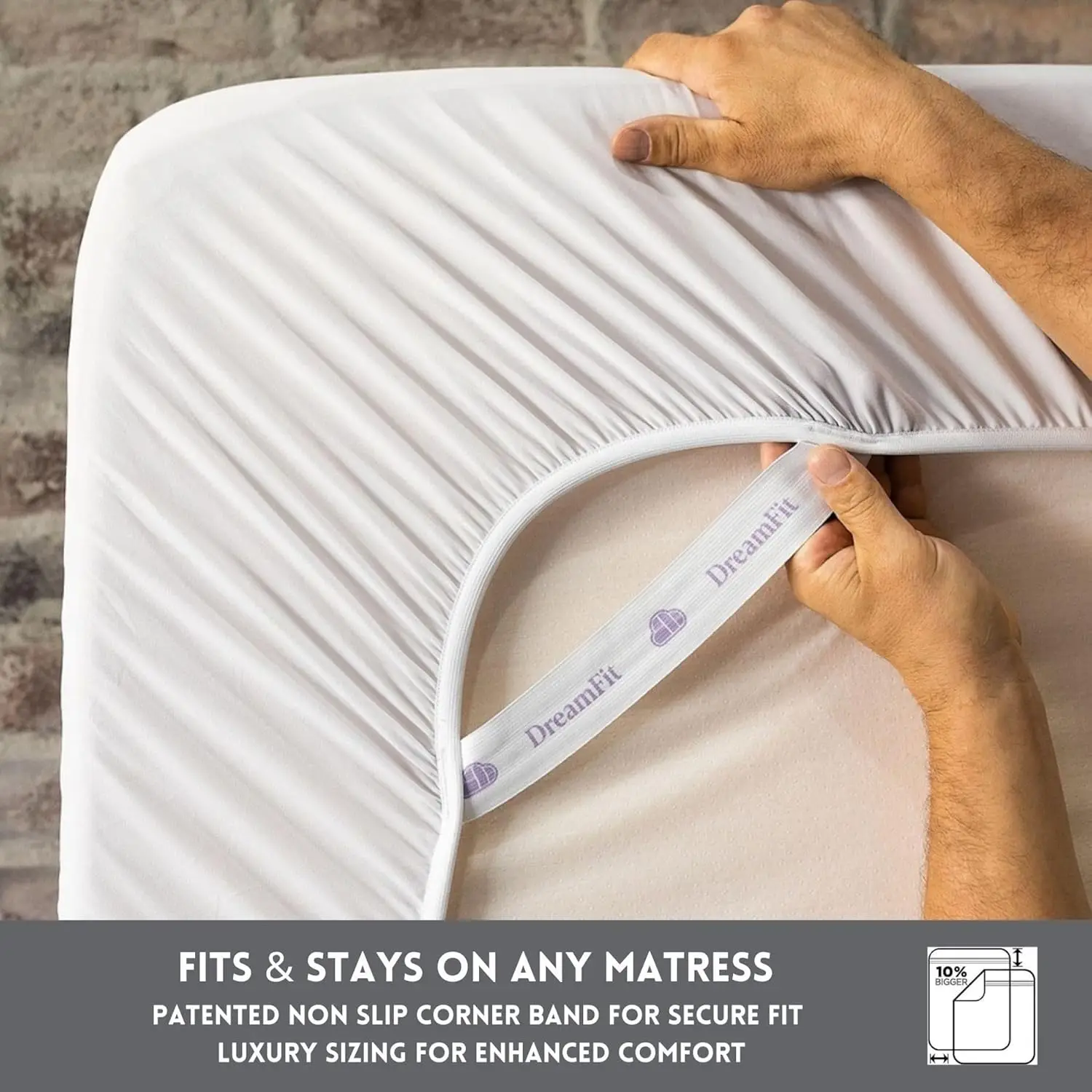 DreamComfort 100% Natural Long Staple Cotton Sheet Set with Elastic Corner Bands with Extra Deep Pockets up to 20 Inche