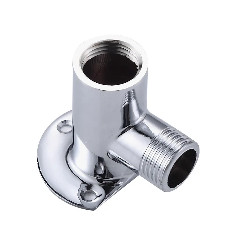 

1pc Brass Pipe Fittings Chrome-Plated M1/2'-F1/2' Surface Mount Faucet Seat Balcony Pipe Accessories