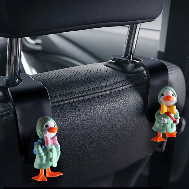 Cartoon Pig Duck Rear Seat Back Hook Headrest Holder Storage Hanger Multi-function Organizer Auto Car Interior Accessories image 5