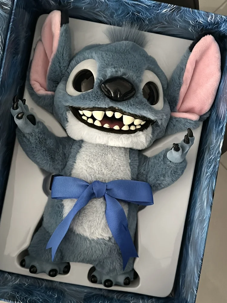 Muñeco de peluche genuino de Disney Stitch, 16/28cm, mochila de punto de Anime Kawaii, muñeco colgante, llavero de peluche, juguete para regalo