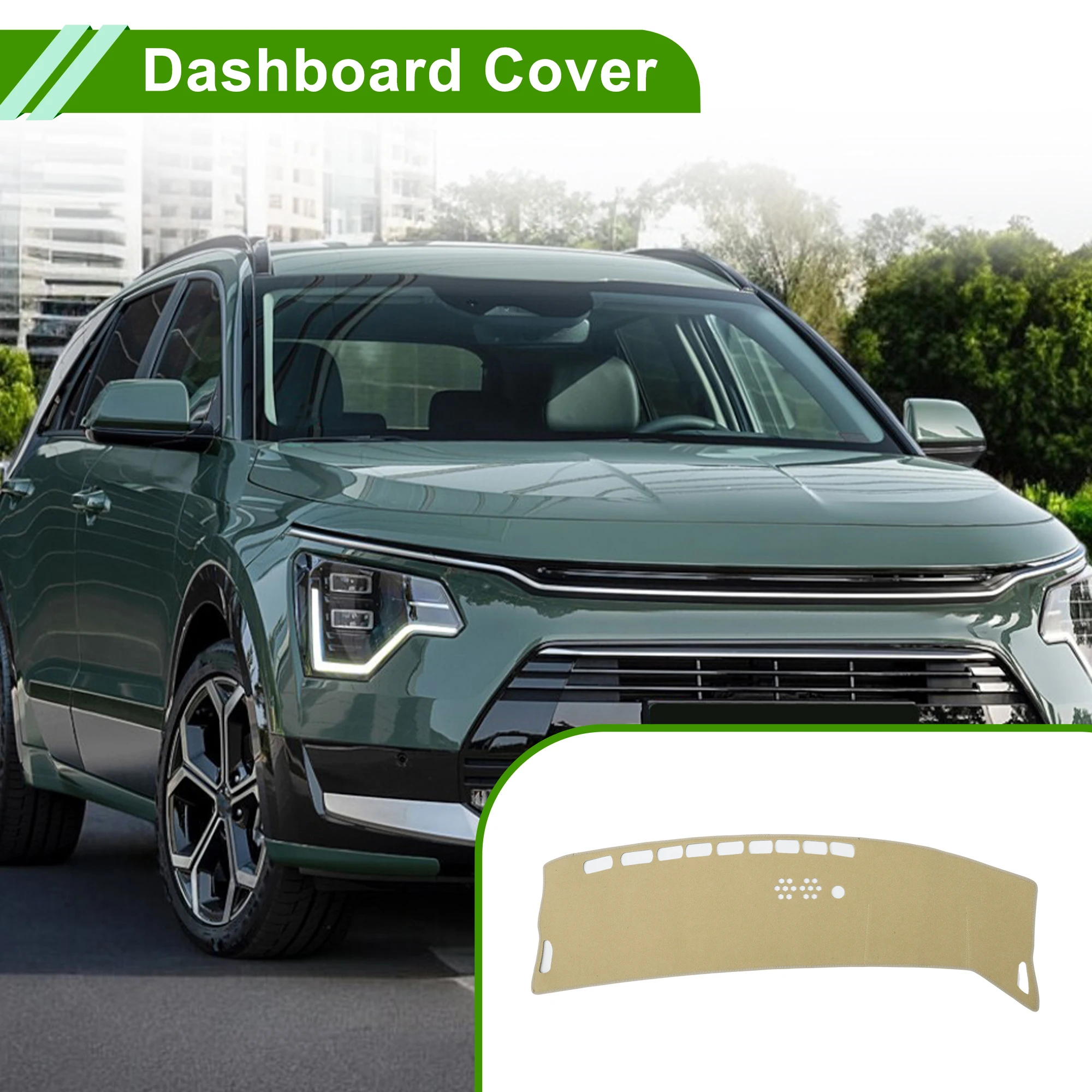 

UXCELL Dashboard Cover for Kia Niro(EV/PHEV/HEV)2023-2025 Polyester Beige 1 Pc