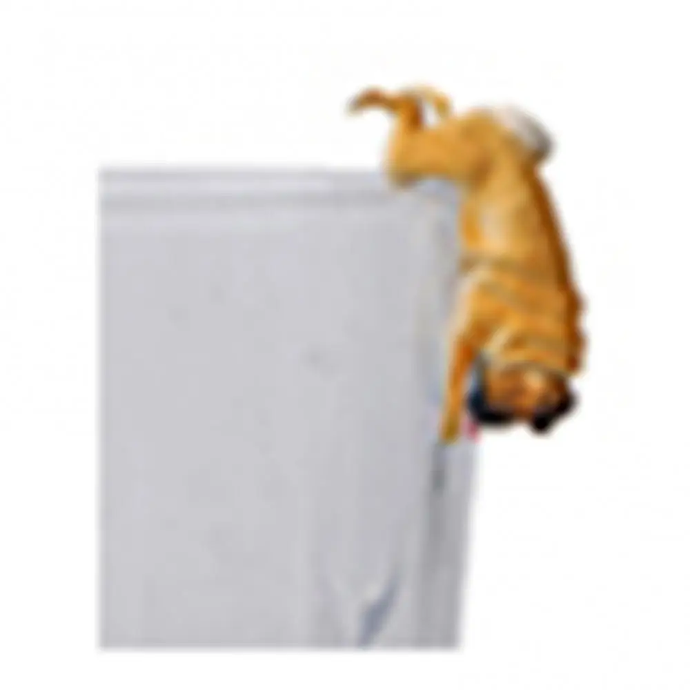 تمثال كلب الصلصال الواقعي الصغير معلق على حافة الكأس DIY ملحق حديقة الجنية #6