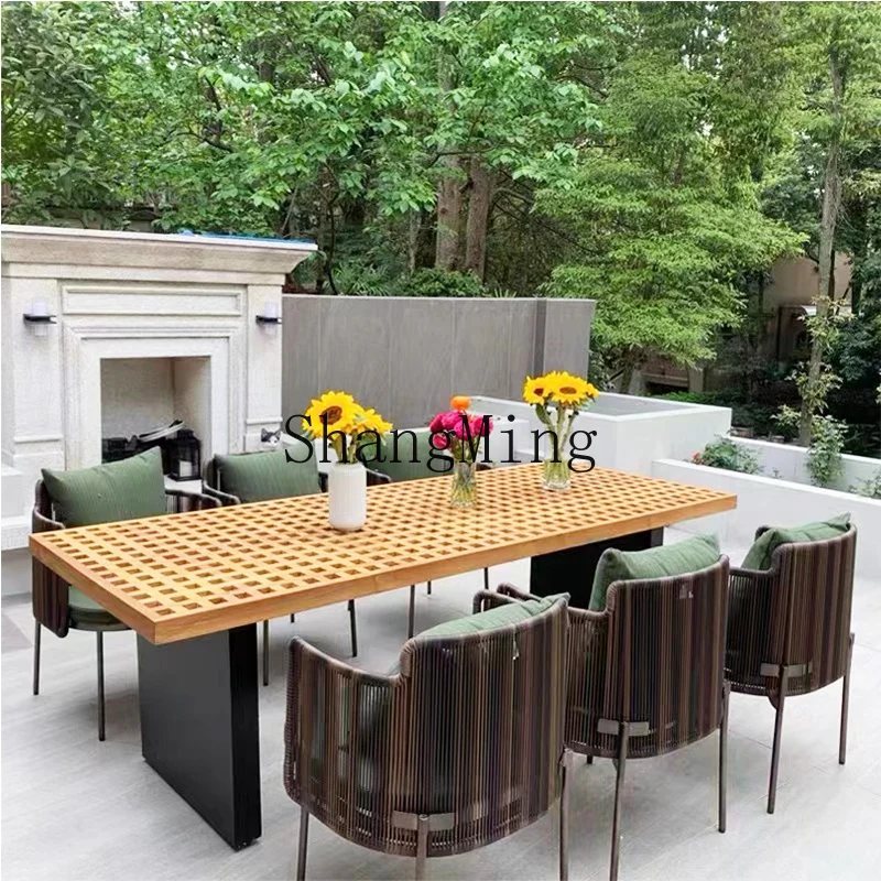 

CL Table and Chair Courtyard Garden Outdoor Leisure Rattan Chair Outdoor Villa Terrace Dining Table
