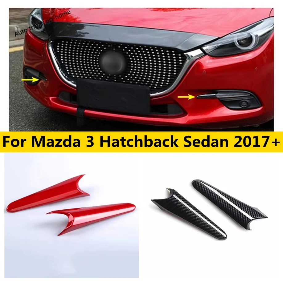 

Front Fog Light Lamp Eyelid Eyebrow Decoration Strips Cover Trim Fit For Mazda 3 Hatchback Sedan 2017 2018 Car Accessories