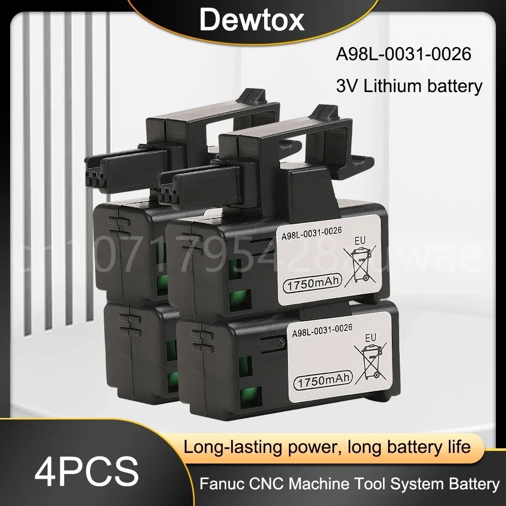 4PCS 3V 1750mAh  A98L-0031-0026 A02b-0309-k102 A02b-0309-k102 for Fanuc CNC PLC System A02b-0309-k102 Battery Pack