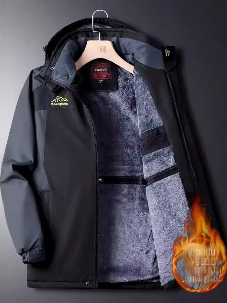 

Thickened Fleece Winter Jacket Men's Warm Cotton Coat Dad Winter Clothes Outerwear Windproof Cold-resistant Men's Cotton Jacket