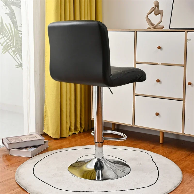 Pu Leather Bar Stool Chair Cover Stretch Spandex Office Chair Slipcovers Elastic Short Back Chairs Covers Dining Room Kitchen