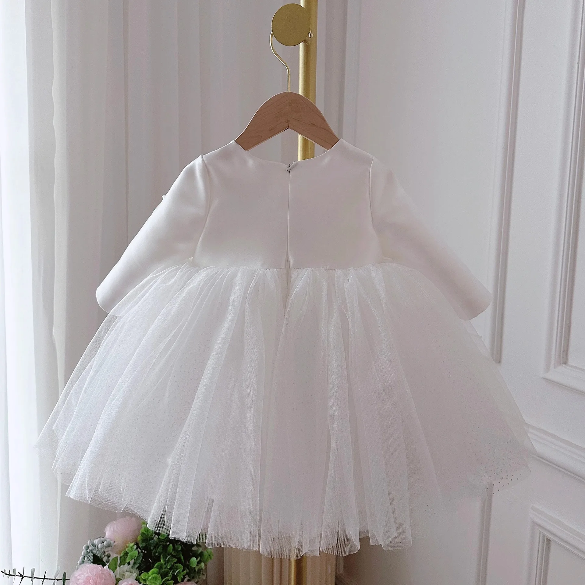 New Baby Girls Dresses 2024 New Girls Dresses For Children's Big bow Baby Princess Tutu Dress Birthday Party Children's Wear