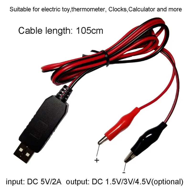 AA AAA Batterij USB 5V naar 1.5V/3V/4.5V Step-down Kabel voor Thermometer Klokken Afstandsbediening Speelgoed