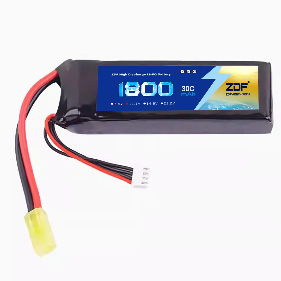 ZDF 11.1V 1800mAh 3S 30C Lipo Battery With Tamiya Plug For RC Model Mini Airsoft Water Gun Air Pistol Electric Toys Parts