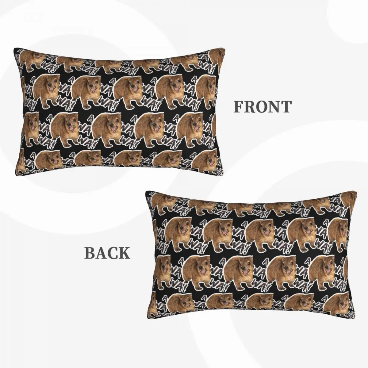 Awawa Angry Screaming Rock Hyrax Meme Rectangle Pillowcase Cushion Cover Decor Bedroom Bed Home Comfort Throw Pillow