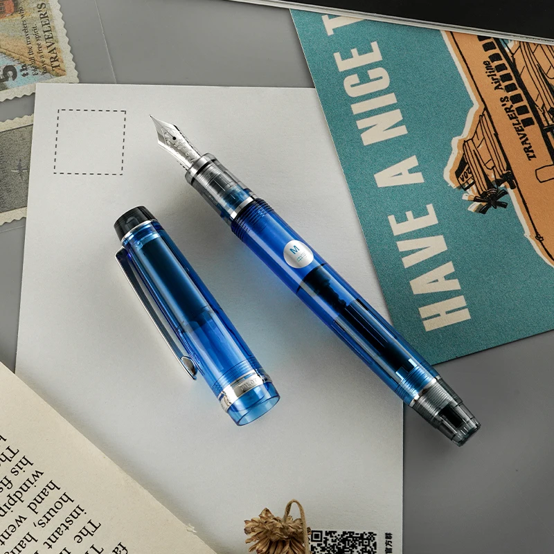 

Original Pilot CUSTOM HERITAGE 92 Transparent Piston 14K Gold Nib Fountain Pen Classic Color Demonstration Blue Black Orange