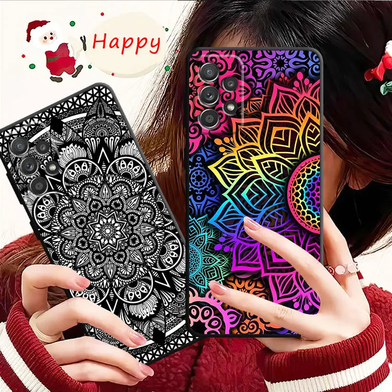 Cassa del telefono Per Samsung Galaxy A14 A73 A53 A71 A51 A31 A33 A22 A12 A21s A13 A32 A52s A72 A52 A23 Mandala Chakra Yoga Elefante