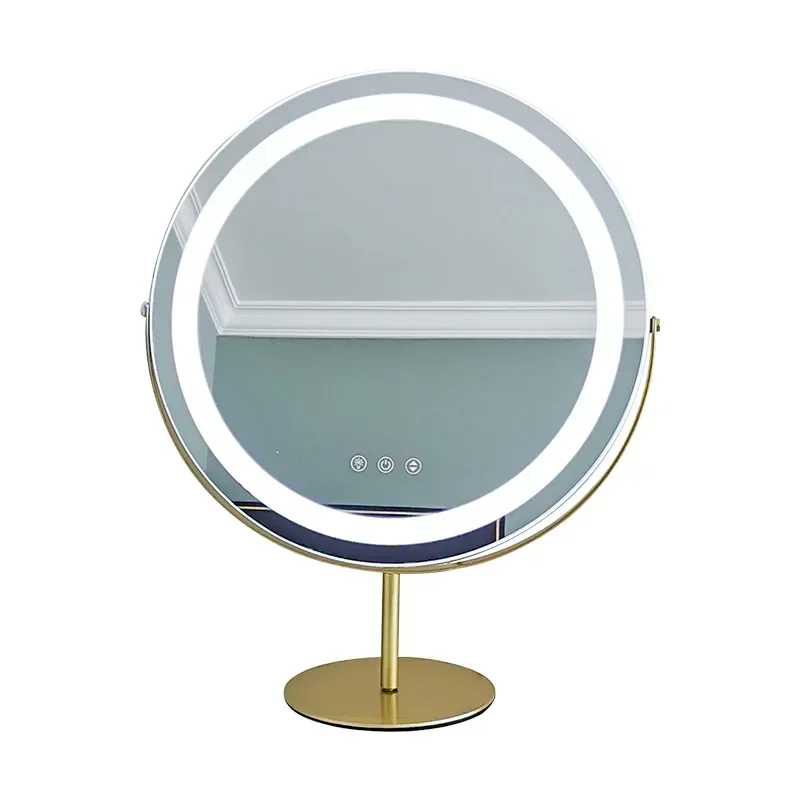 Vanity Table Makeup Led Mirror Bathroom Standing Golden Desk Mirror Room Decor Home Aesthetic  Vanity Mirror