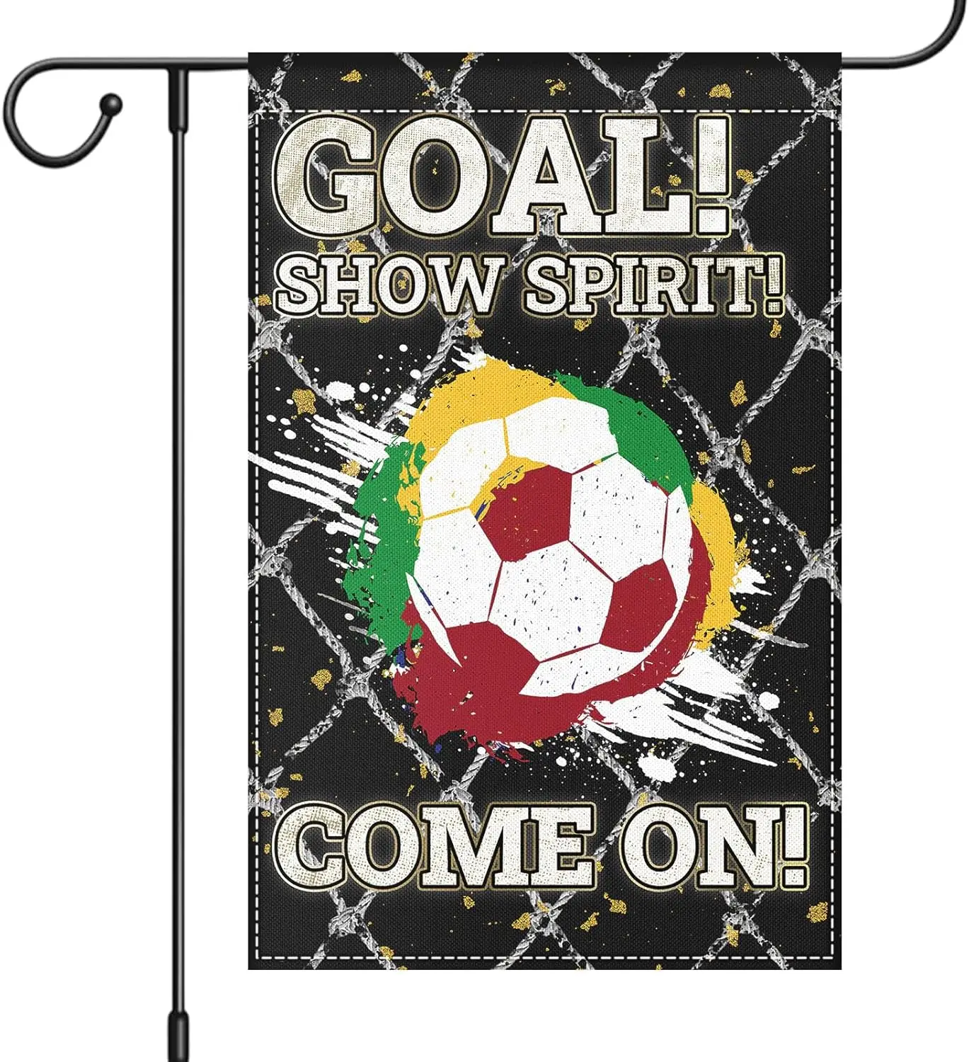 Goal Show Spirit Soccer Garden Flag, 12x18 Inch Double Sided Come on Football Sports Yard Flag, Outdoor Decorative Banner fo jjp