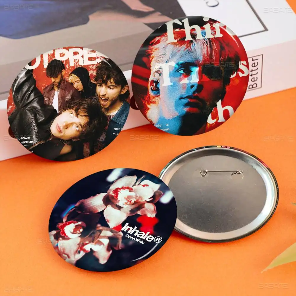 Irish Rock Band I-Inhaler 58mm Cute Series Pins Funny Badge Interesting Cartoon Animals Brooches Backpack Clothes Gift Accessory