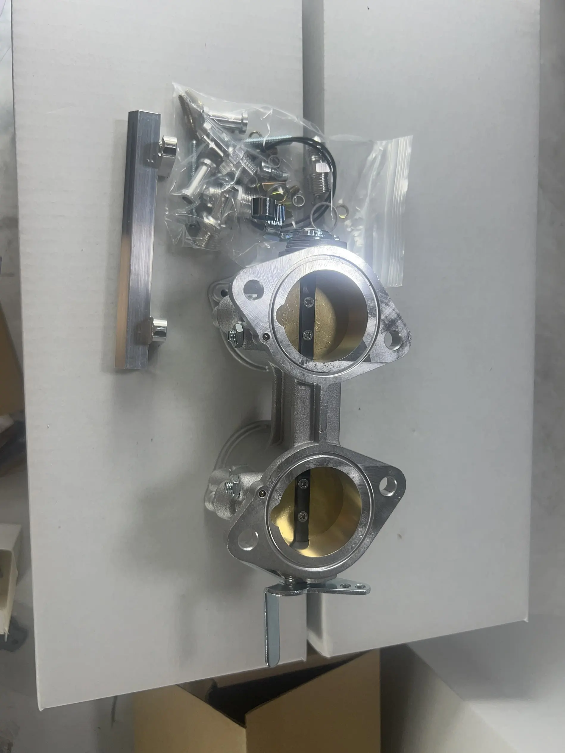 SherryBerg TBS 42dcoe 42 dcoe 42mm Bore DCOE EFI Twin Injection Throttle Body 85MM TALL for Weber/EMPI/Dellorto/Solex DCOE/DHLA