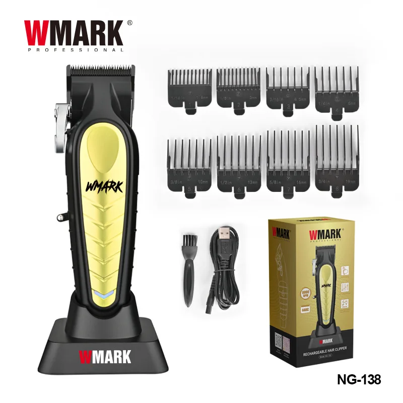 WMARK NG-138 +NG-388new hair clipper oil head electric clippers hot selling charging base hair salon