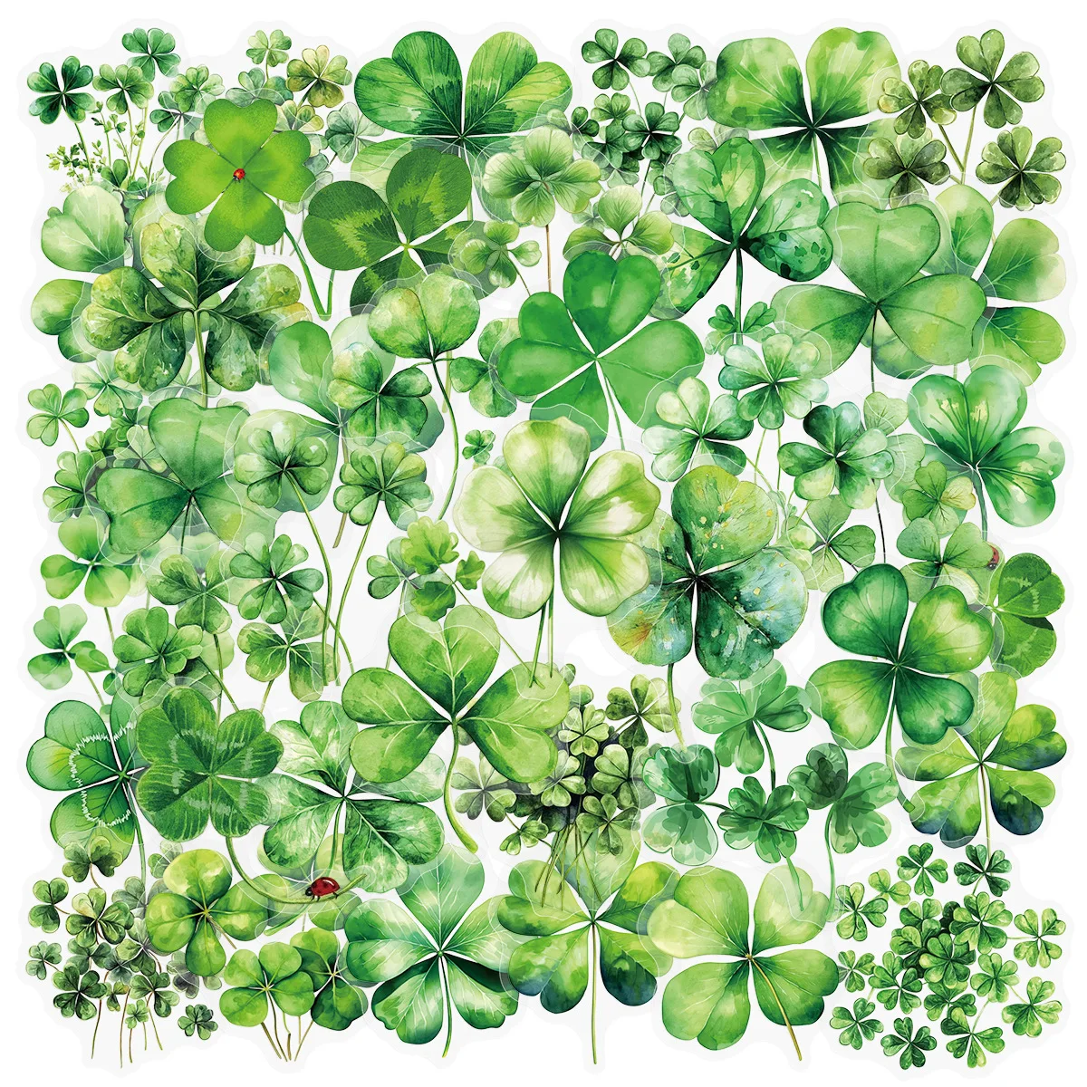 

50/100PCS Transparent Lucky Clover Sticker Phone Case Tablet Notebook Luggage Waterproof Sticker