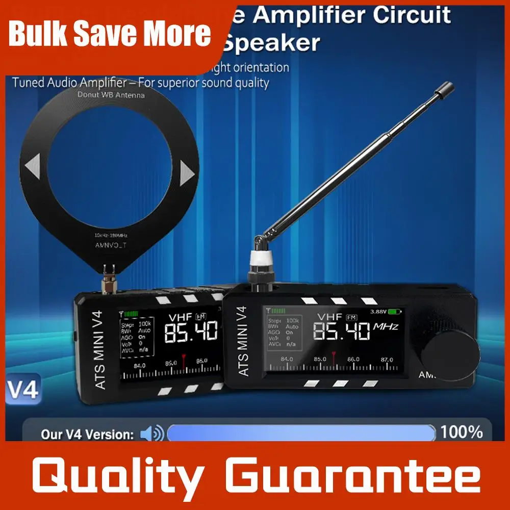 

AMNVOLT V4 ATS MINI SI4732 Radio ALL Band DSP Radio FM AM SSB LSB USB Receiver, built-in Hi-Z Headphone Amplifier Circuit