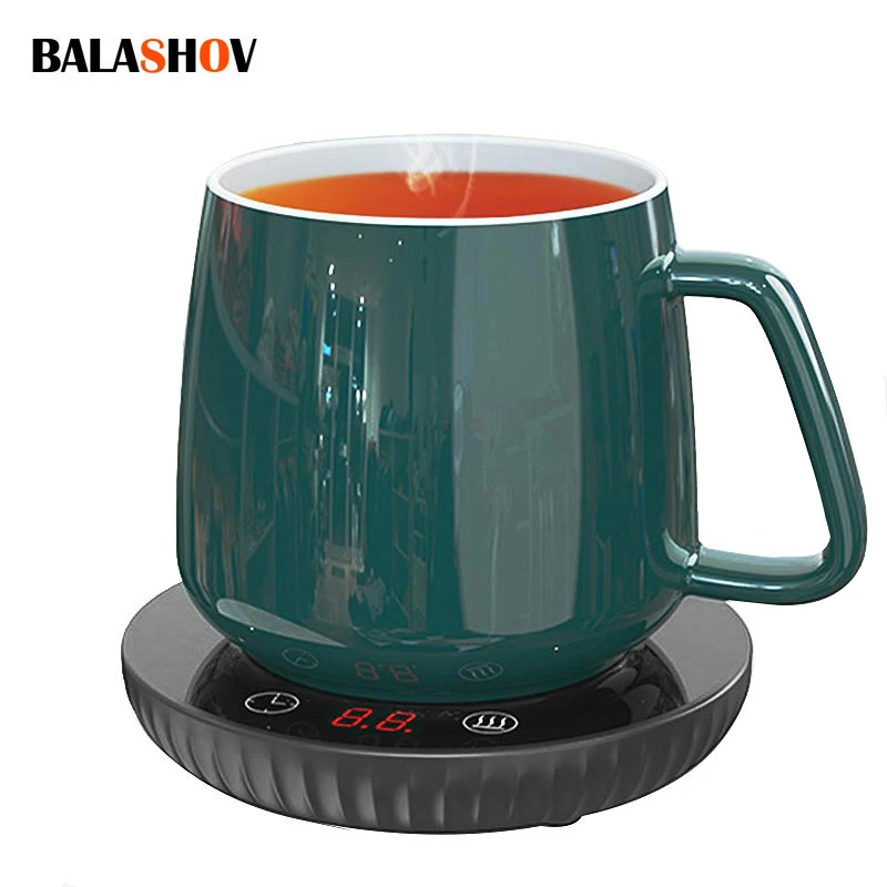 Mug Cup Warmer Coffee Milk Tea Water Cup Heating Electric Touch Pad Temperature Adjustable Hot Tea Maker Heater Warmer EU Plug