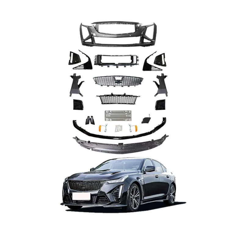 تصميم جديد Blackwing Dragon's Tooth Style Body Kit المصد الأمامي مصبغة الشفاه طقم الجسم لكاديلاك CT5 2020-2025