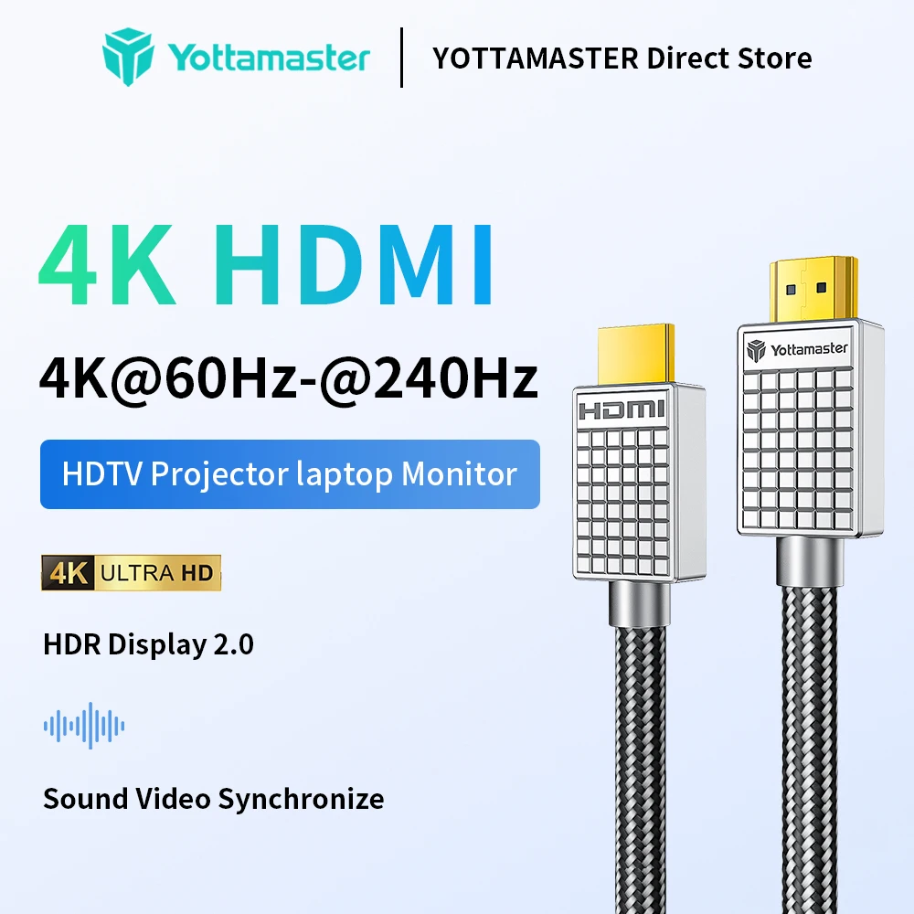 Yottamaster 4K HDMI 2.0 Cables Audio Video Converter Unidirectional Adapter 4K@60Hz-@240Hz For HDTV Projector Laptop Monitor