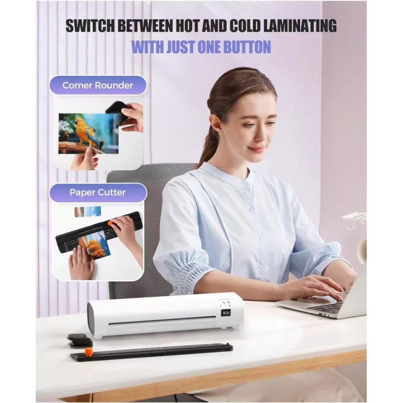 Intelligent Hot and Cold Laminating Machine SL268 Match Sets A4 Plastic Sealing Machine One-Key Fast Heat Anti-Jamming
