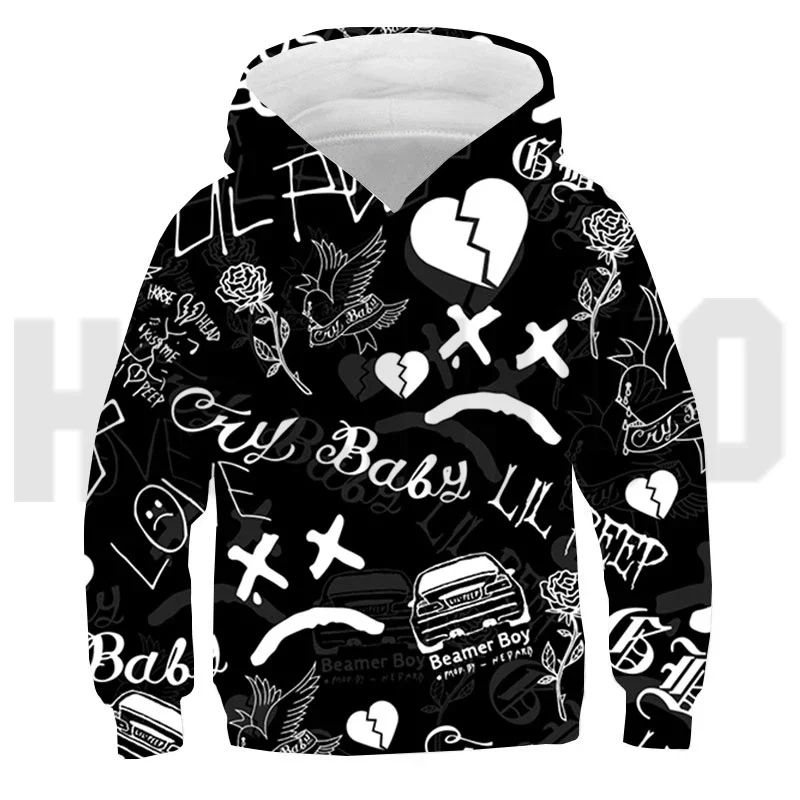 New Rapper Lil Peep Hoodies Hip Hop High Street Sweatshirts Boys 3D Lil Peep Tracksuit Streetwear Girls Baby Daily Lounge Wear