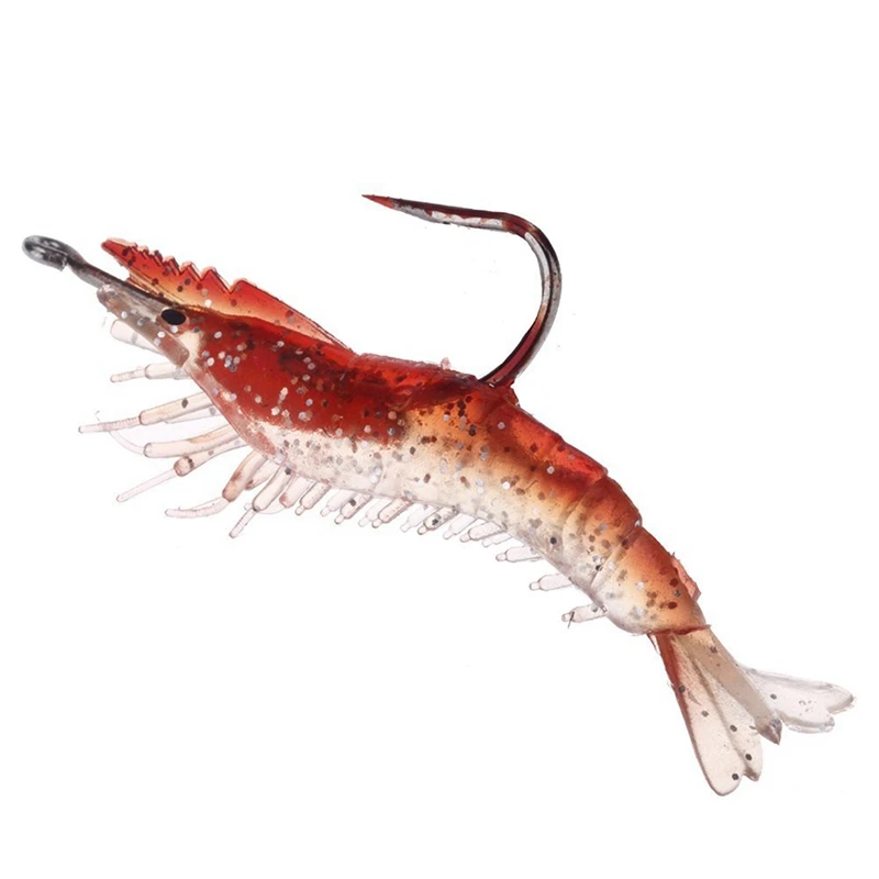 9 шт. 6 см/3 г искусственная рыболовная приманка бионическая креветка мягкая приманка рыболовные снасти серебристые светящиеся реалистичные с крючком