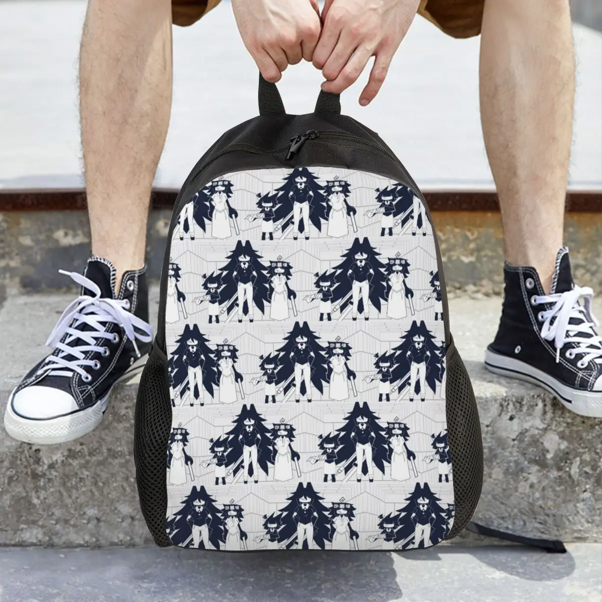 FPE Miss Circle Doodle Cartoon Game Backpack Daypack Large Capacity Children BookBag School Bag Shoulder Bags for Men Women