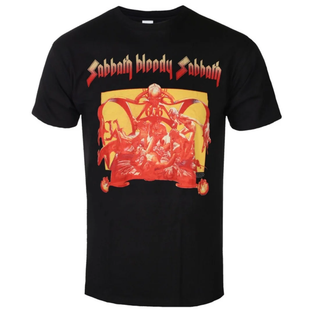 Black Sabbath - Sabbath Bloody Sabbath Pattern Printed Classic Metal Band T-shirt in Street Hip-hop Style for Men and Women