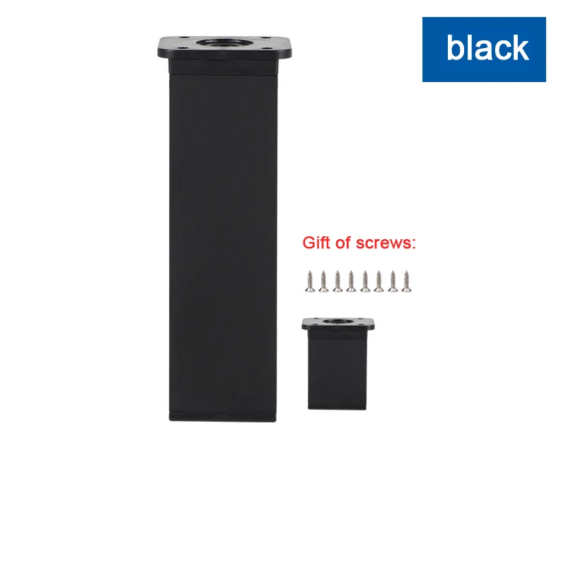 2/4Pcs Adjustable Height Furniture Support Legs Square Black/White 6-40cm Bed Cabinet TV Stand Sofa Support Feet Replacement Leg