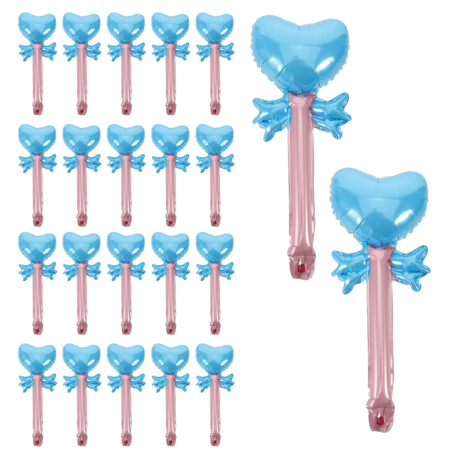 

50pcs Handheld Inflatable Heart Balloon Stick Colorful Foil Heart-Shaped Aluminum Balloons For Valentine'S Day Wedding Party